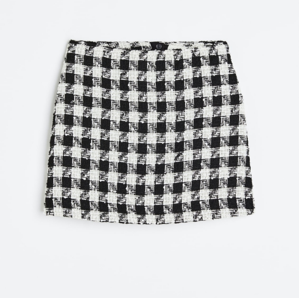 Black and White Houndstooth mini Skirt
